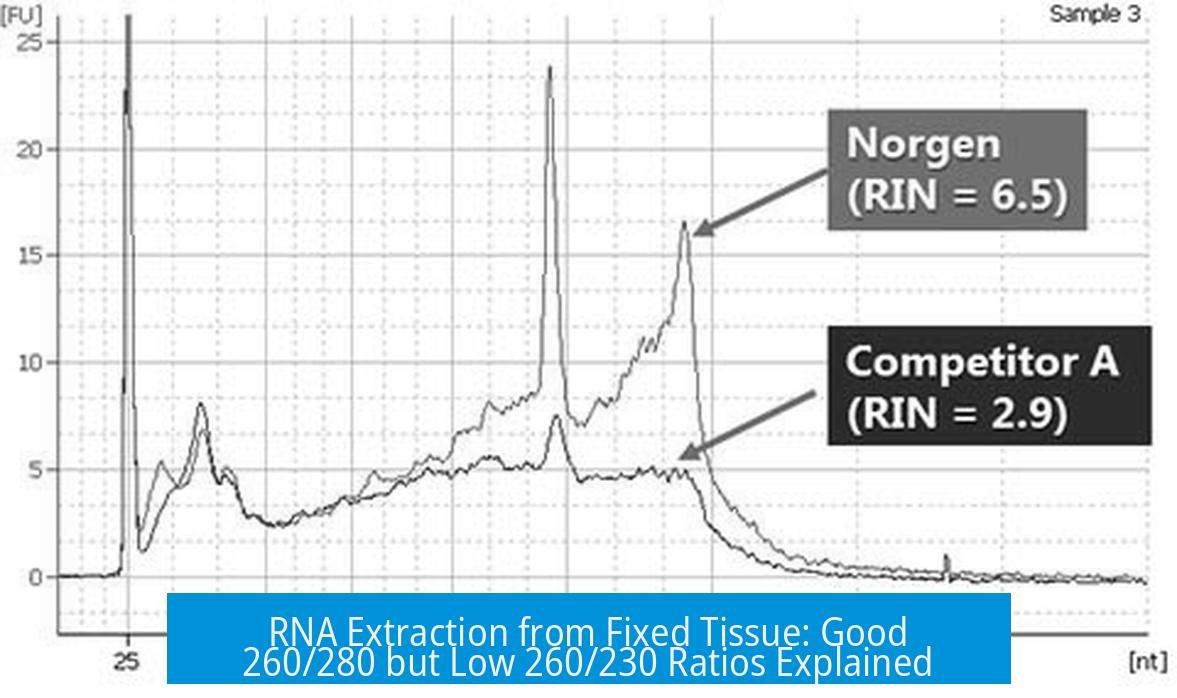 RNA Extraction from Fixed Tissue: Good 260/280 but Low 260/230 Ratios Explained