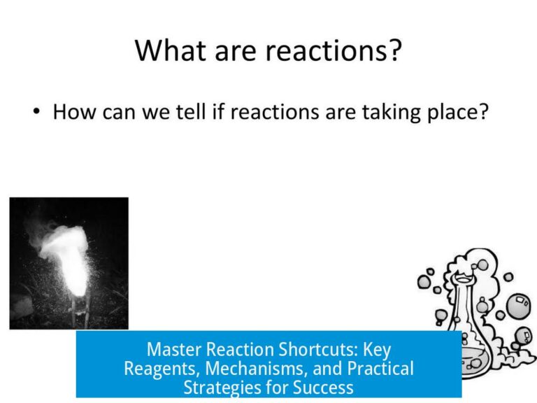 Master Reaction Shortcuts: Key Reagents, Mechanisms, and Practical Strategies for Success