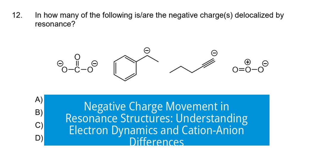Negative Charge Movement in Resonance Structures: Understanding Electron Dynamics and Cation-Anion Differences