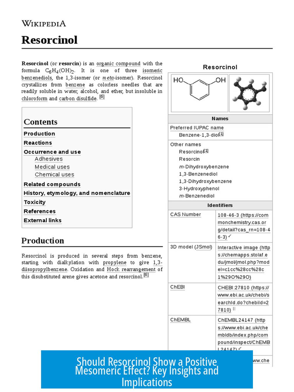 Should Resorcinol Show a Positive Mesomeric Effect? Key Insights and Implications