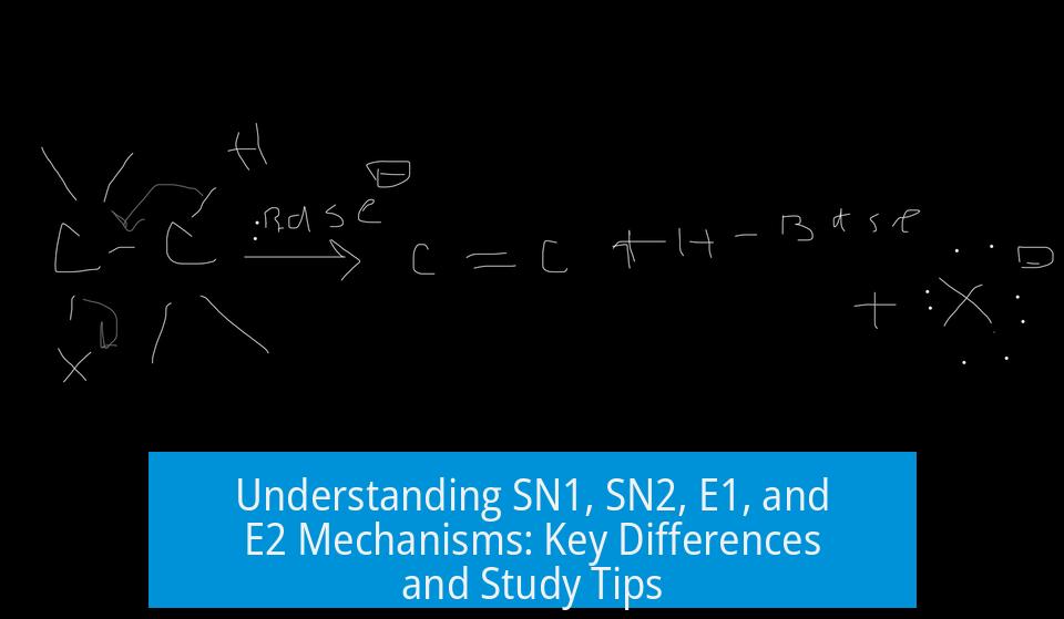 Understanding SN1, SN2, E1, and E2 Mechanisms: Key Differences and Study Tips