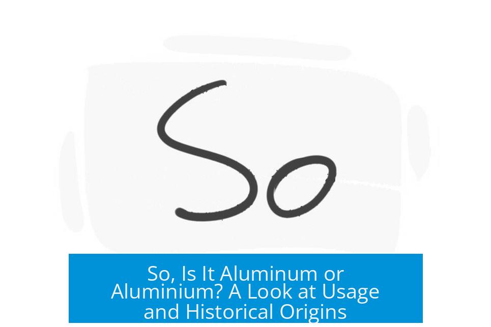 So, Is It Aluminum or Aluminium? A Look at Usage and Historical Origins