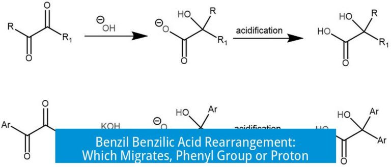 Benzil Benzilic Acid Rearrangement: Which Migrates, Phenyl Group or Proton