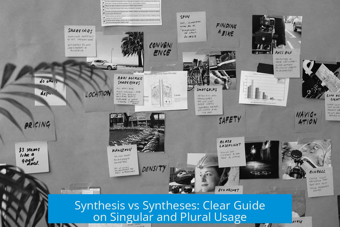 Synthesis vs Syntheses: Clear Guide on Singular and Plural Usage