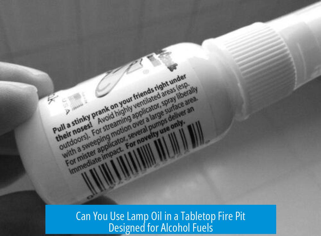 Can You Use Lamp Oil in a Tabletop Fire Pit Designed for Alcohol Fuels