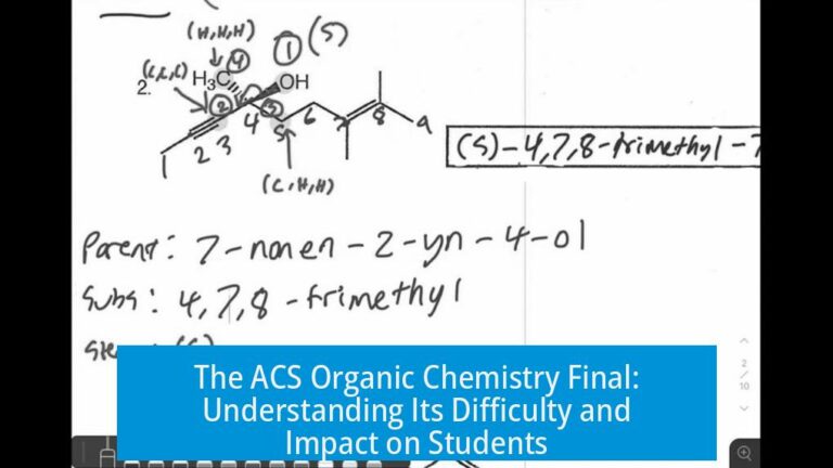 The ACS Organic Chemistry Final: Understanding Its Difficulty and Impact on Students