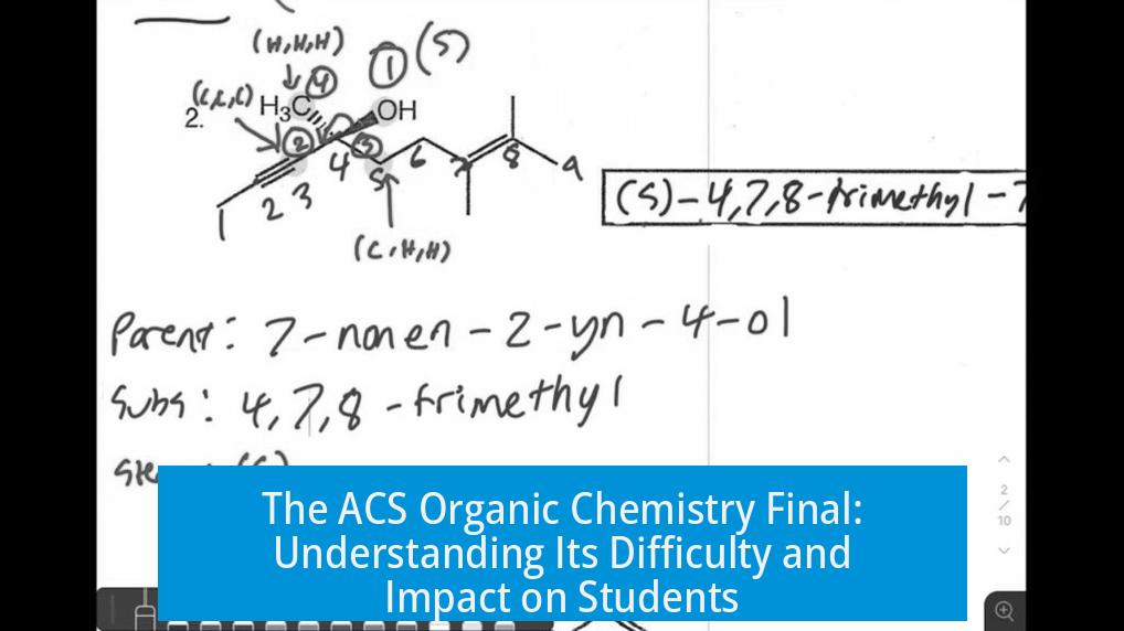 The ACS Organic Chemistry Final: Understanding Its Difficulty and Impact on Students