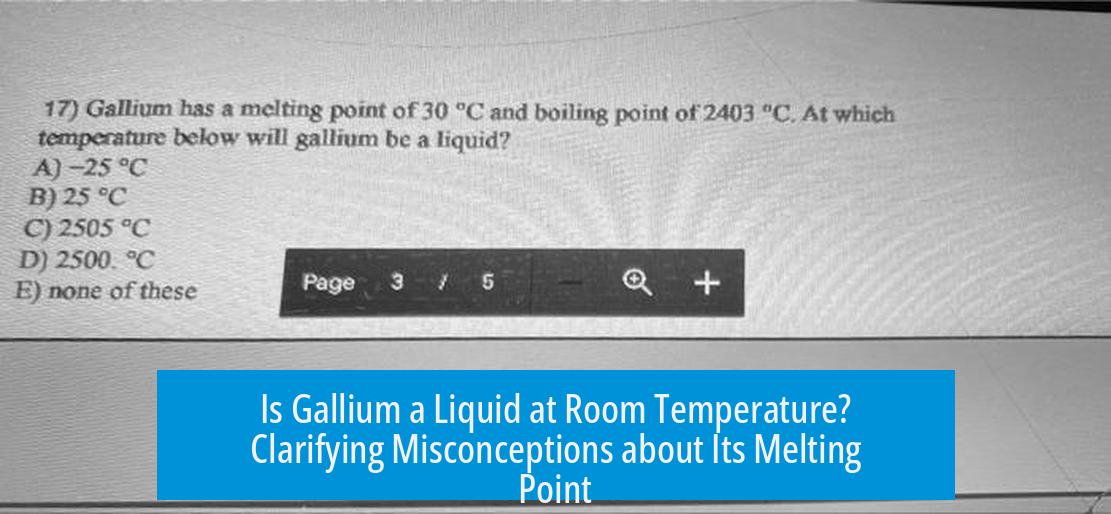 Is Gallium a Liquid at Room Temperature? Clarifying Misconceptions about Its Melting Point