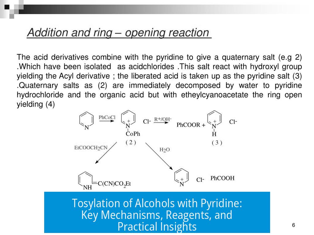 Tosylation of Alcohols with Pyridine: Key Mechanisms, Reagents, and Practical Insights