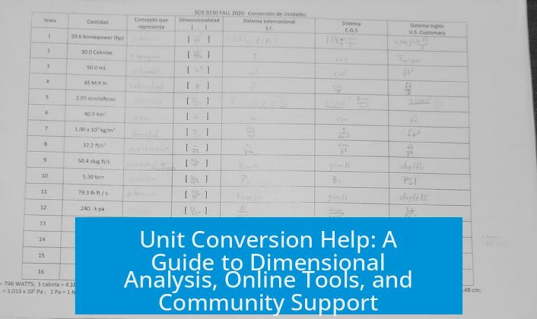 Unit Conversion Help: A Guide to Dimensional Analysis, Online Tools, and Community Support