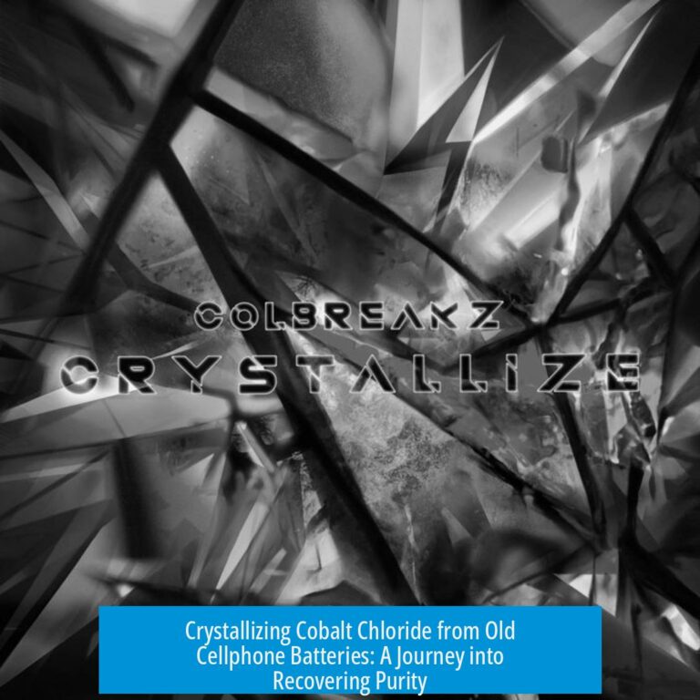 Crystallizing Cobalt Chloride from Old Cellphone Batteries: A Journey into Recovering Purity