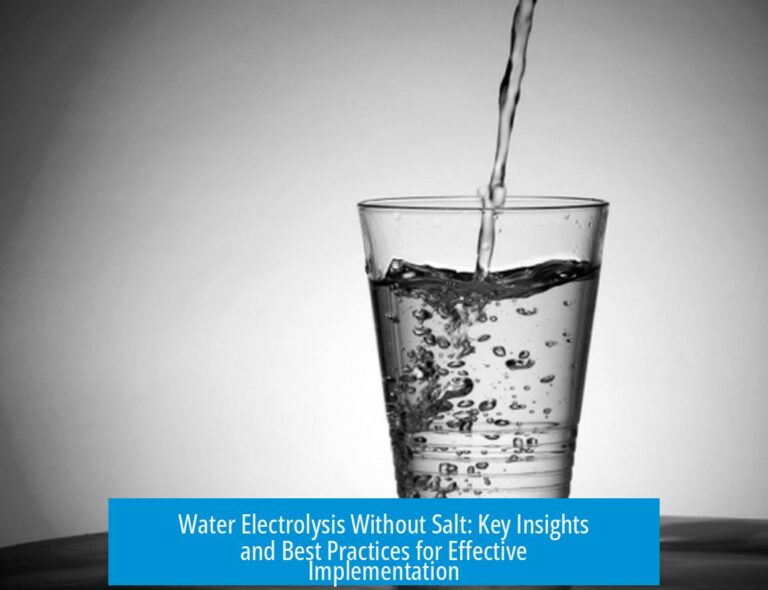 Water Electrolysis Without Salt: Key Insights and Best Practices for Effective Implementation