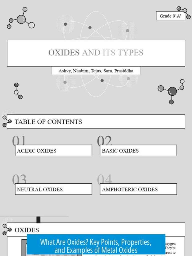 What Are Oxides? Key Points, Properties, and Examples of Metal Oxides