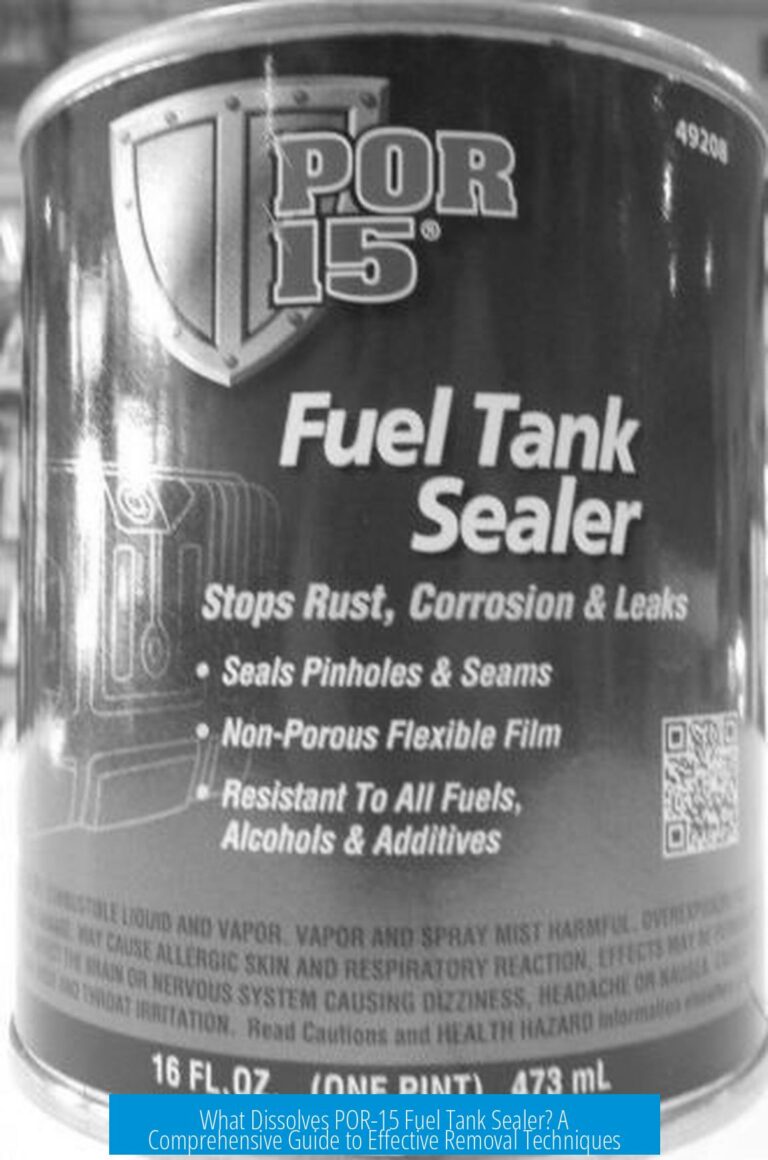 What Dissolves POR-15 Fuel Tank Sealer? A Comprehensive Guide to Effective Removal Techniques