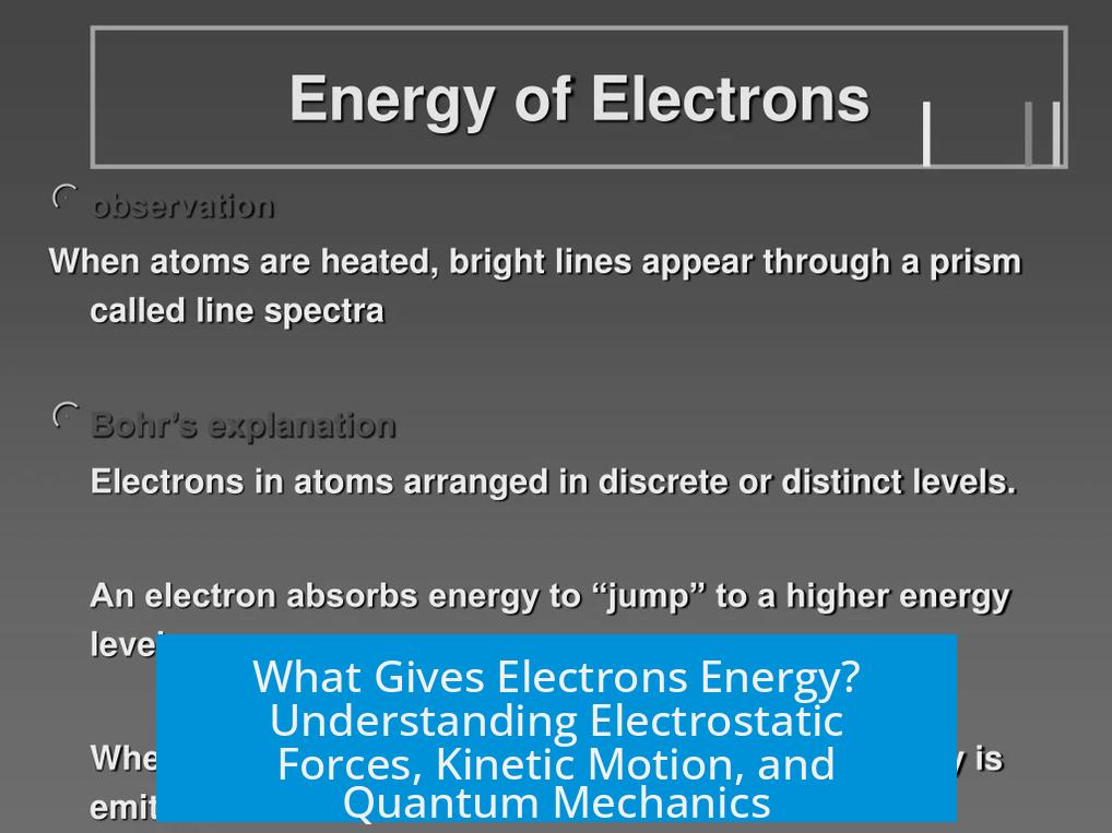 What Gives Electrons Energy? Understanding Electrostatic Forces, Kinetic Motion, and Quantum Mechanics