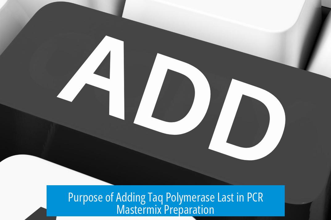 Purpose of Adding Taq Polymerase Last in PCR Mastermix Preparation