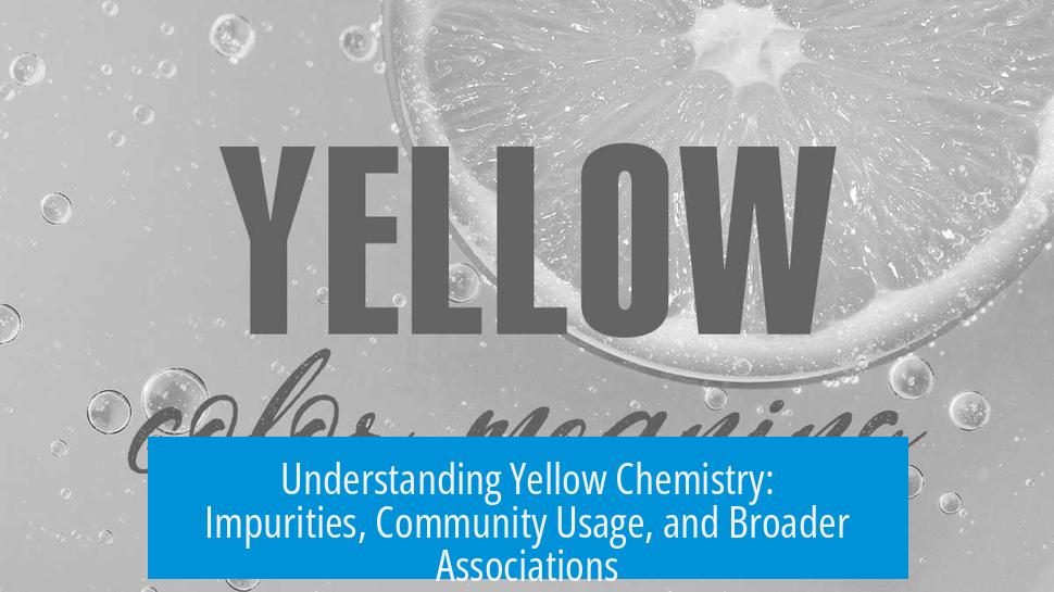 Understanding Yellow Chemistry: Impurities, Community Usage, and Broader Associations