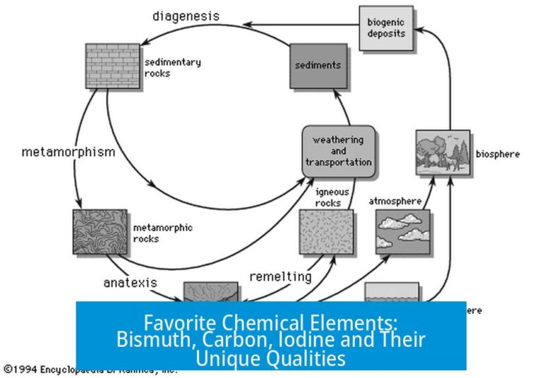 Favorite Chemical Elements: Bismuth, Carbon, Iodine and Their Unique Qualities
