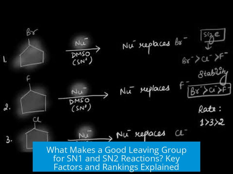 What Makes a Good Leaving Group for SN1 and SN2 Reactions? Key Factors and Rankings Explained