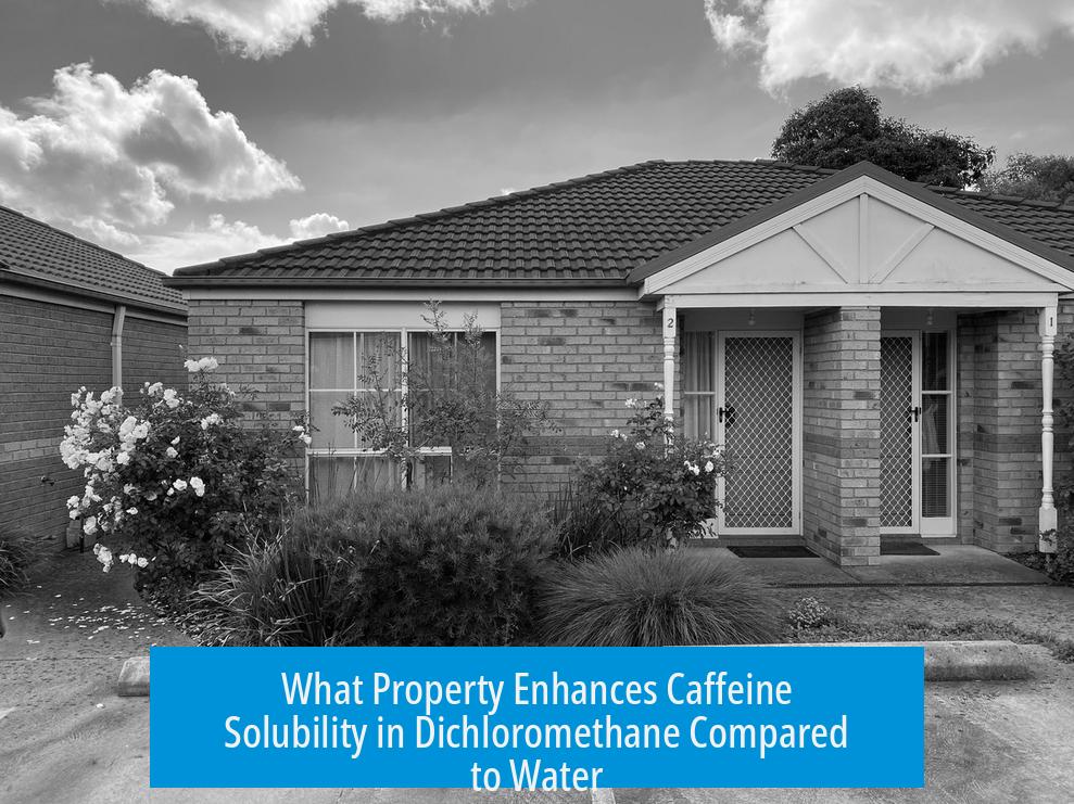 What Property Enhances Caffeine Solubility in Dichloromethane Compared to Water