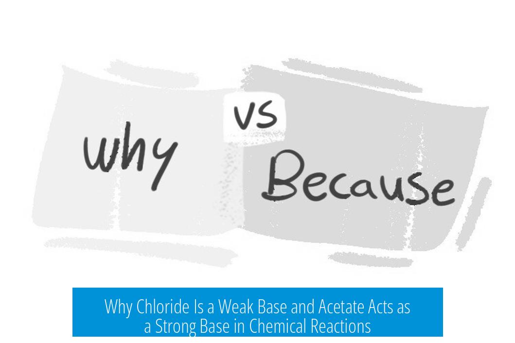 Why Chloride Is a Weak Base and Acetate Acts as a Strong Base in Chemical Reactions