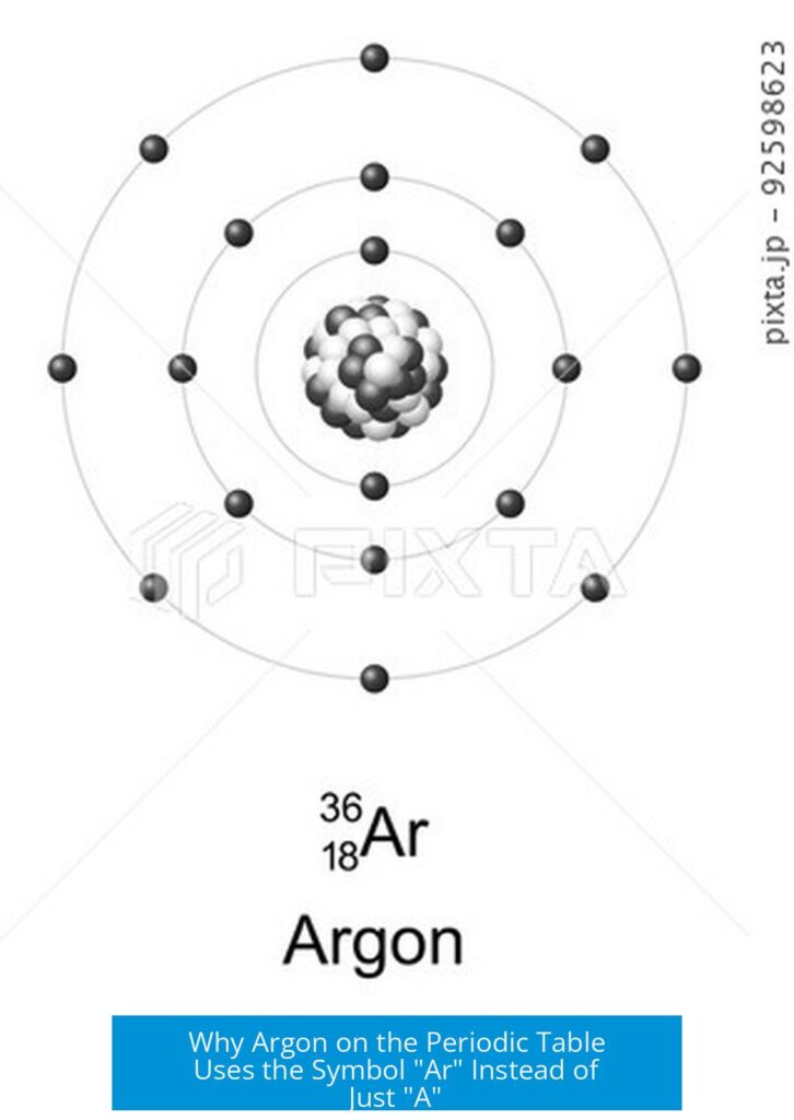 Why Argon on the Periodic Table Uses the Symbol "Ar" Instead of Just "A"