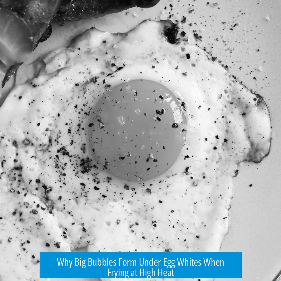 Why Big Bubbles Form Under Egg Whites When Frying at High Heat