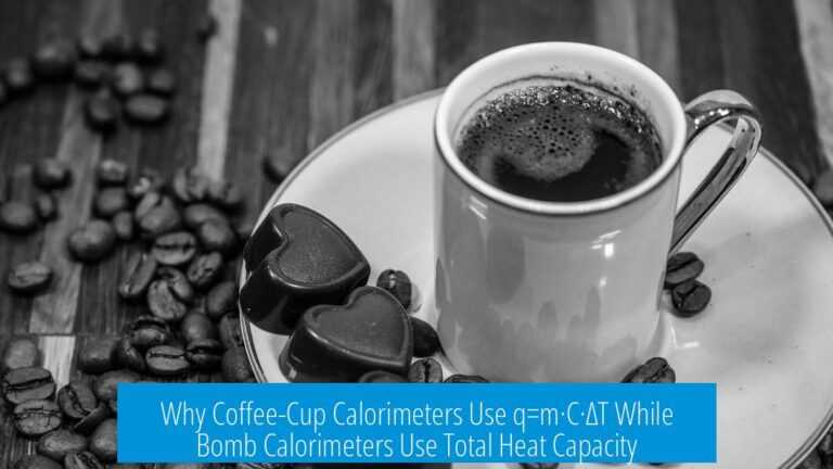 Why Coffee-Cup Calorimeters Use q=m·C·ΔT While Bomb Calorimeters Use Total Heat Capacity