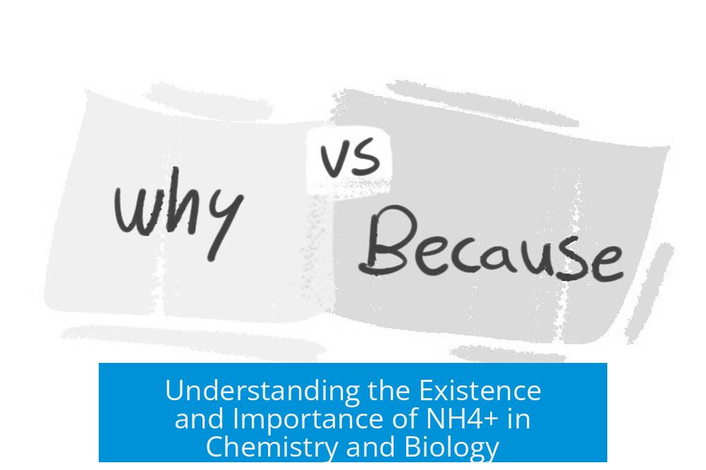 Understanding the Existence and Importance of NH4+ in Chemistry and Biology