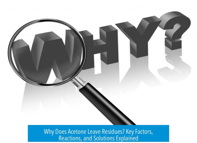 Why Does Acetone Leave Residues? Key Factors, Reactions, and Solutions Explained