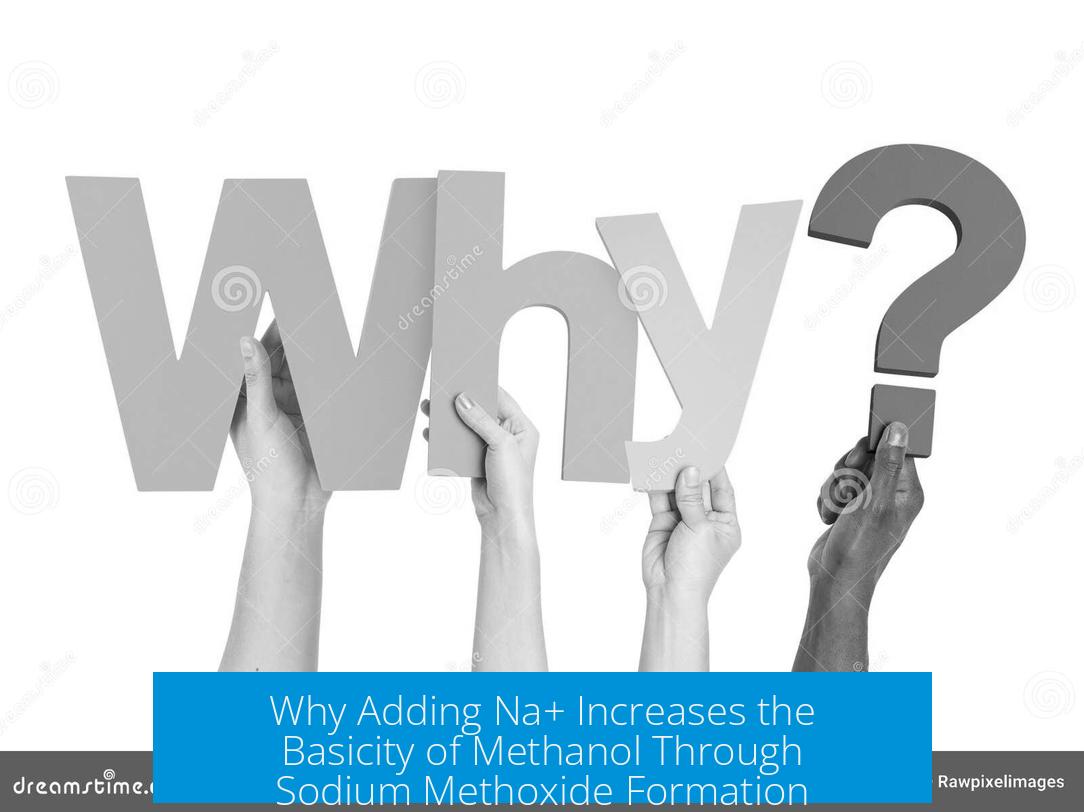 Why Adding Na+ Increases the Basicity of Methanol Through Sodium Methoxide Formation