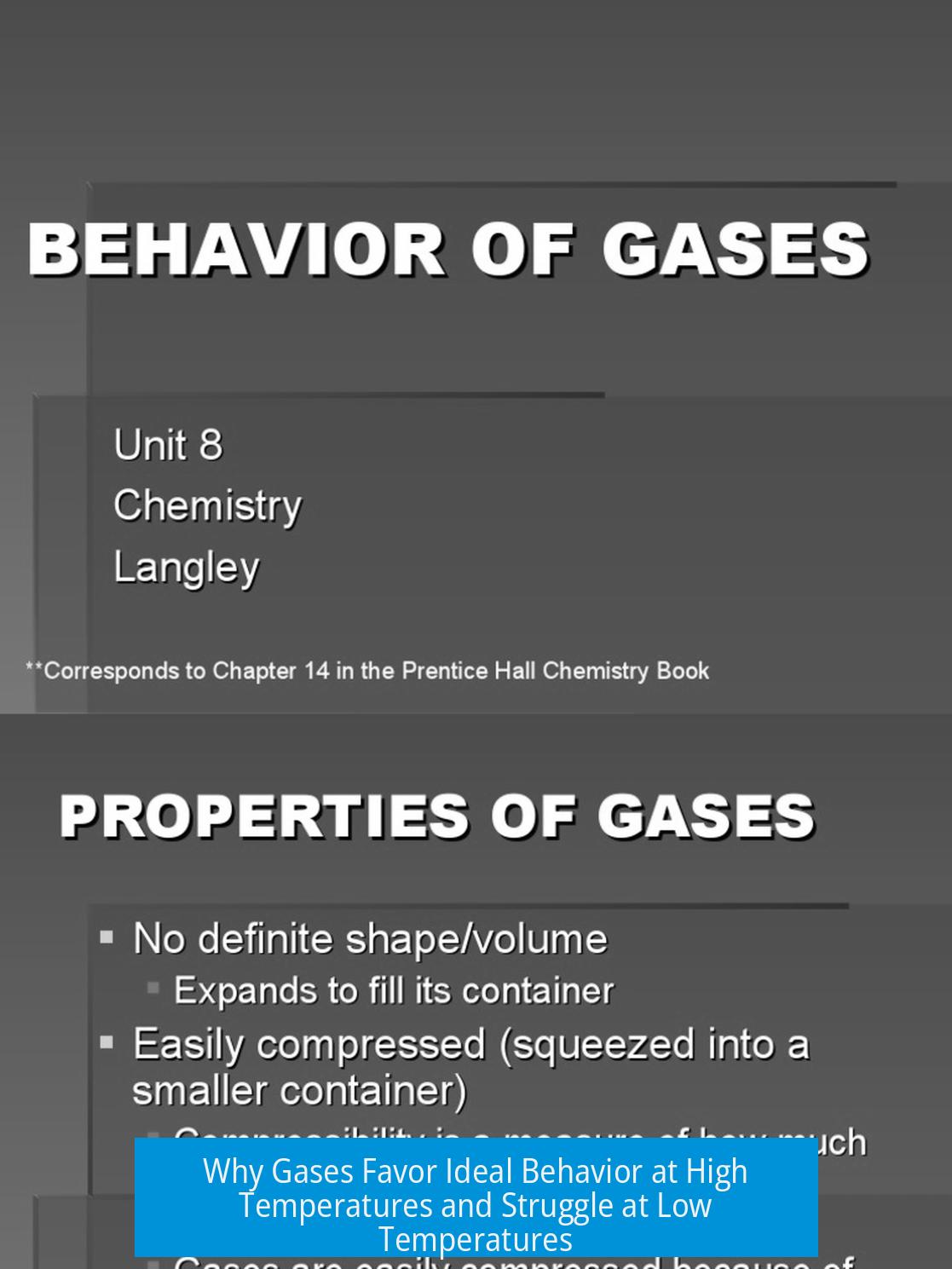 Why Gases Favor Ideal Behavior at High Temperatures and Struggle at Low Temperatures