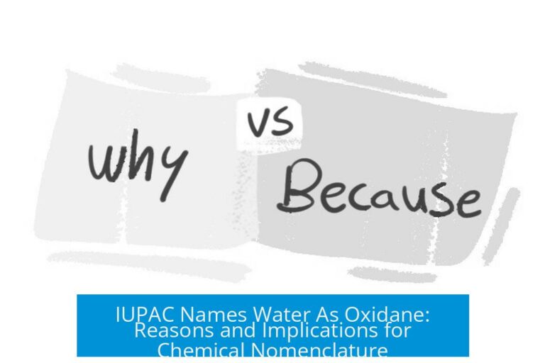 IUPAC Names Water As Oxidane: Reasons and Implications for Chemical Nomenclature