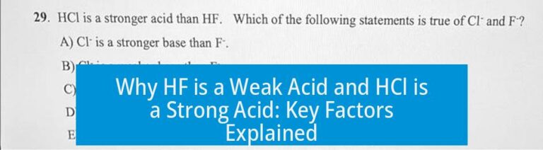 Why HF is a Weak Acid and HCl is a Strong Acid: Key Factors Explained