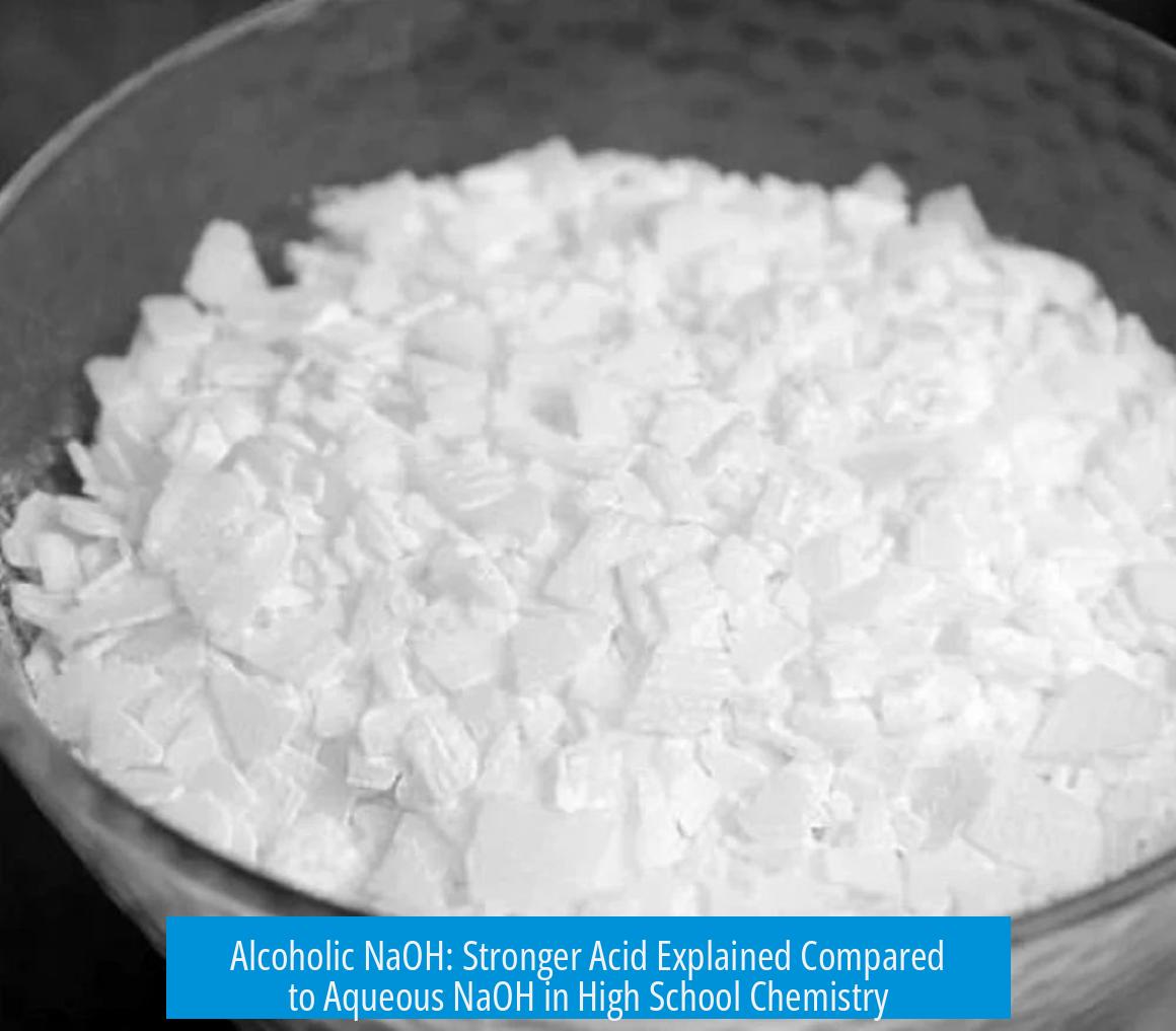 Alcoholic NaOH: Stronger Acid Explained Compared to Aqueous NaOH in High School Chemistry