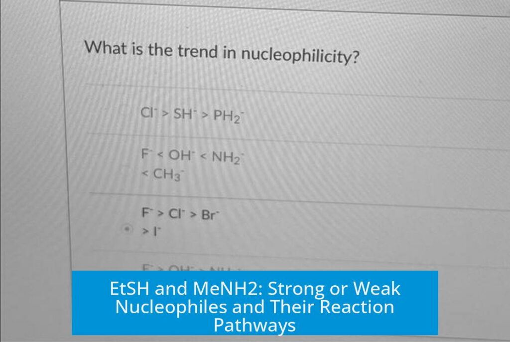 EtSH and MeNH2: Strong or Weak Nucleophiles and Their Reaction Pathways