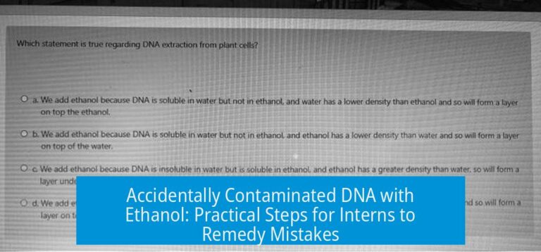 Accidentally Contaminated DNA with Ethanol: Practical Steps for Interns to Remedy Mistakes
