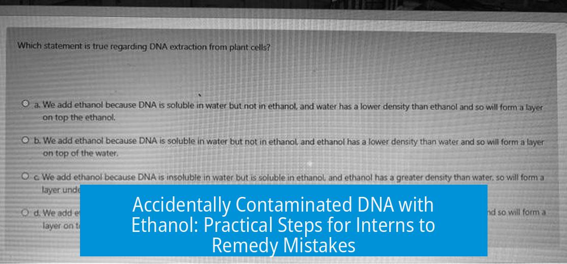 Accidentally Contaminated DNA with Ethanol: Practical Steps for Interns to Remedy Mistakes