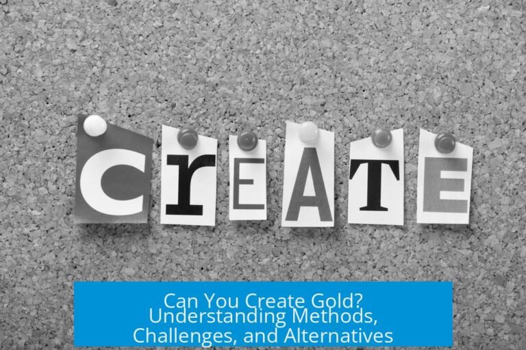 Can You Create Gold? Understanding Methods, Challenges, and Alternatives