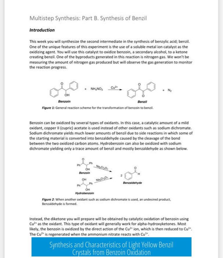 Synthesis and Characteristics of Light Yellow Benzil Crystals from Benzoin Oxidation