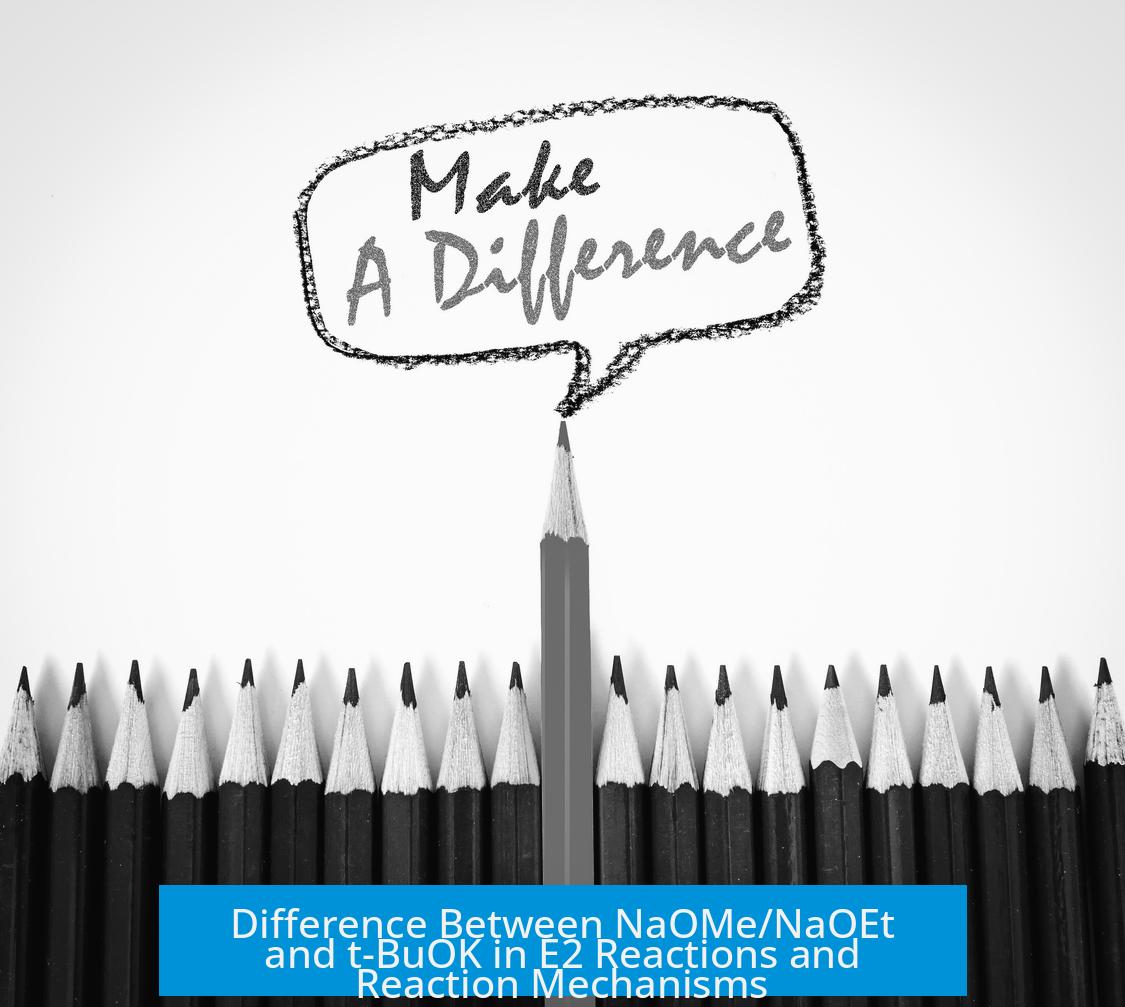 Difference Between NaOMe/NaOEt and t-BuOK in E2 Reactions and Reaction Mechanisms