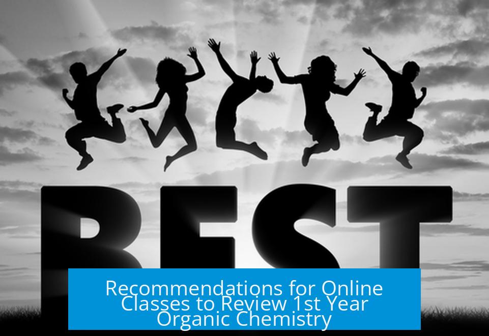 Recommendations for Online Classes to Review 1st Year Organic Chemistry