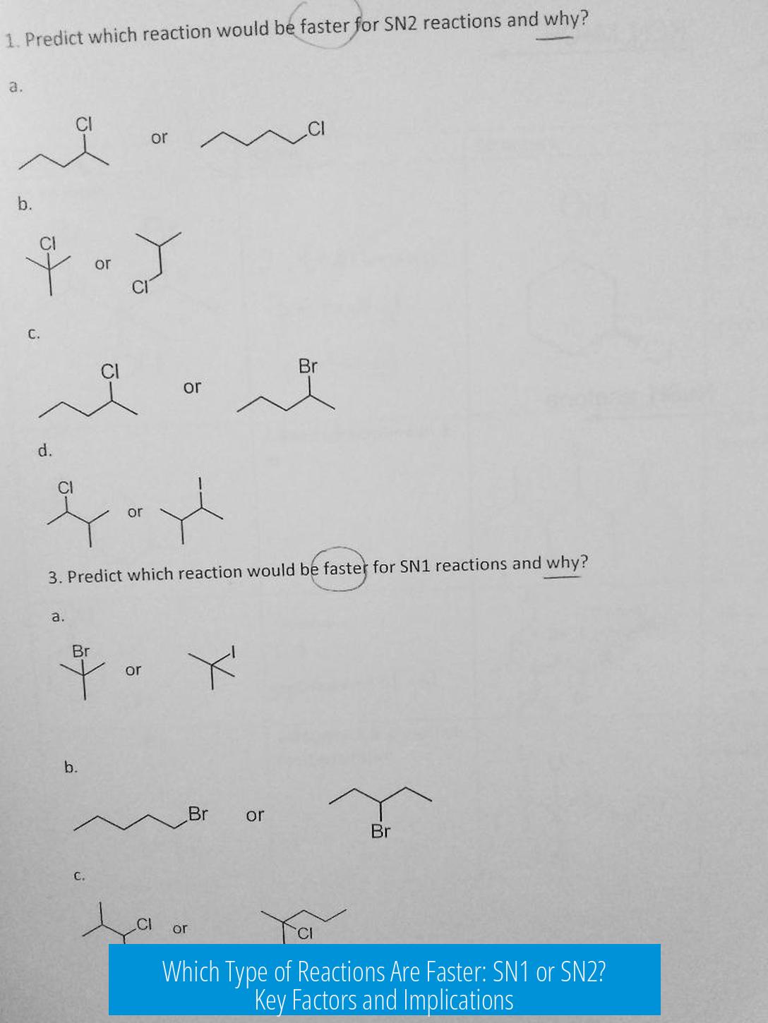 Which Type of Reactions Are Faster: SN1 or SN2? Key Factors and Implications