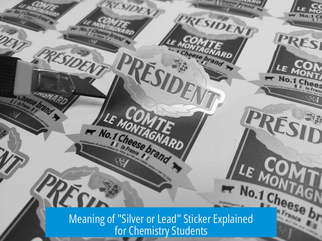 Meaning of "Silver or Lead" Sticker Explained for Chemistry Students